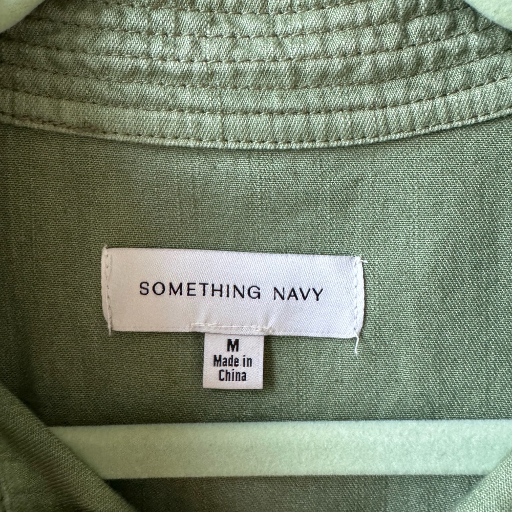 Something Navy Size Medium Chambray Light Green D… - image 7